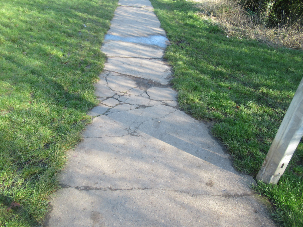 Stakesby Vale Beck Path, cracked concrete